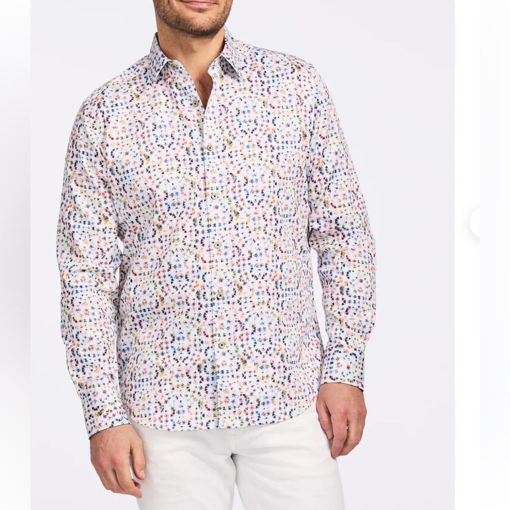 HAUPT LONG SLEEVE SHIRT WITH BRIGHT COLORS MODERN FIT LARGE